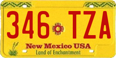 NM license plate 346TZA