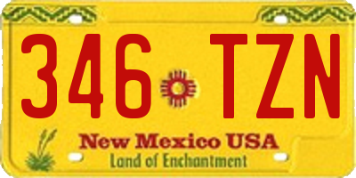 NM license plate 346TZN