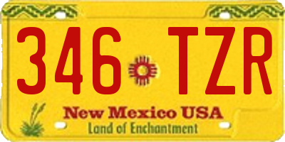 NM license plate 346TZR