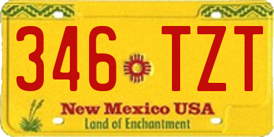 NM license plate 346TZT