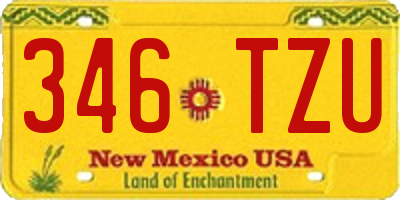 NM license plate 346TZU