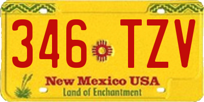 NM license plate 346TZV