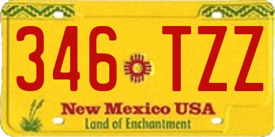 NM license plate 346TZZ