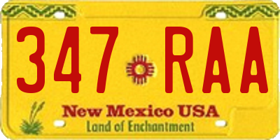 NM license plate 347RAA