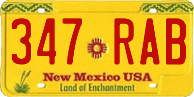 NM license plate 347RAB