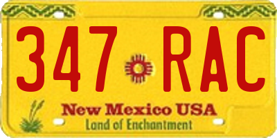 NM license plate 347RAC