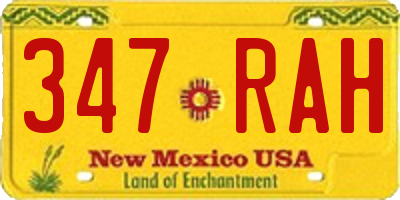 NM license plate 347RAH