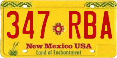 NM license plate 347RBA