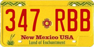 NM license plate 347RBB