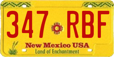NM license plate 347RBF