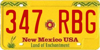 NM license plate 347RBG