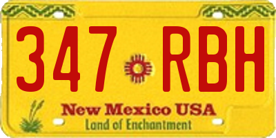 NM license plate 347RBH