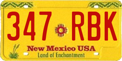 NM license plate 347RBK