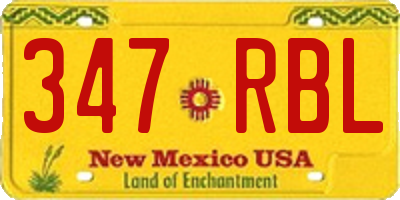 NM license plate 347RBL