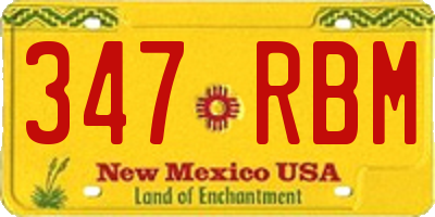 NM license plate 347RBM