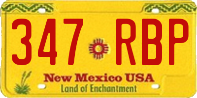NM license plate 347RBP