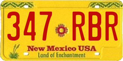NM license plate 347RBR