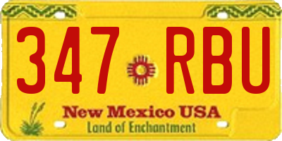 NM license plate 347RBU