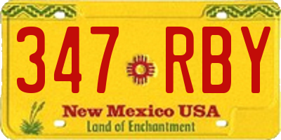 NM license plate 347RBY