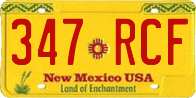 NM license plate 347RCF