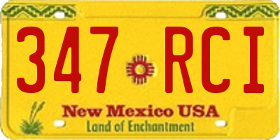 NM license plate 347RCI