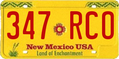 NM license plate 347RCO