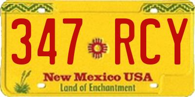 NM license plate 347RCY