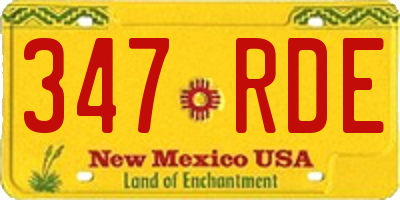 NM license plate 347RDE