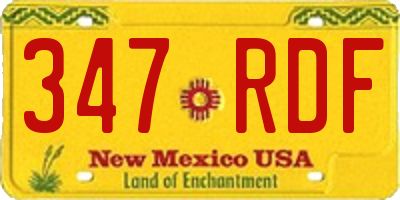 NM license plate 347RDF