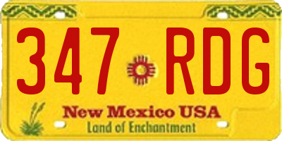 NM license plate 347RDG