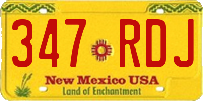 NM license plate 347RDJ