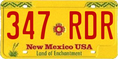NM license plate 347RDR
