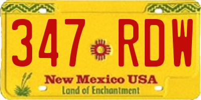 NM license plate 347RDW
