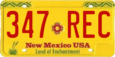 NM license plate 347REC