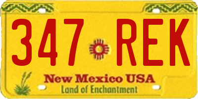 NM license plate 347REK