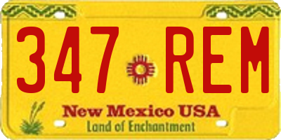 NM license plate 347REM