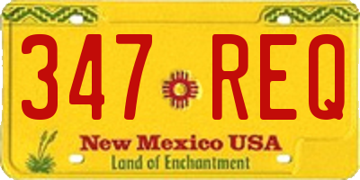 NM license plate 347REQ