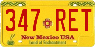 NM license plate 347RET