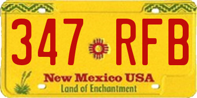 NM license plate 347RFB