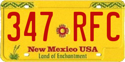 NM license plate 347RFC