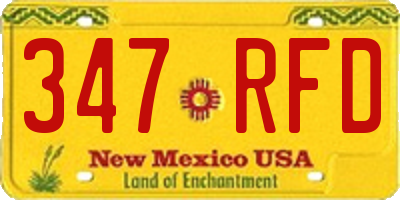 NM license plate 347RFD