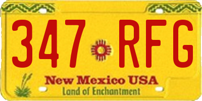 NM license plate 347RFG
