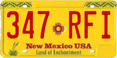 NM license plate 347RFI