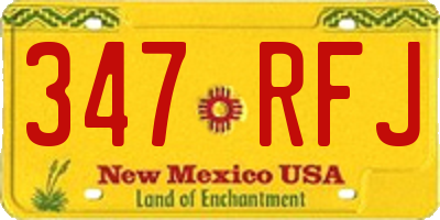 NM license plate 347RFJ