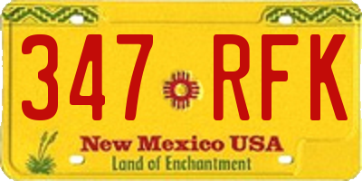 NM license plate 347RFK
