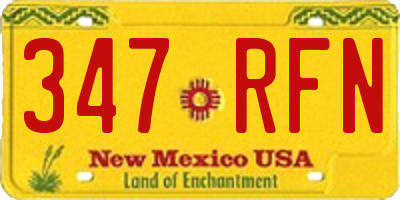 NM license plate 347RFN