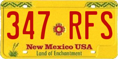 NM license plate 347RFS