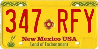 NM license plate 347RFY
