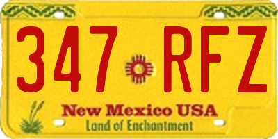 NM license plate 347RFZ