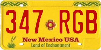 NM license plate 347RGB
